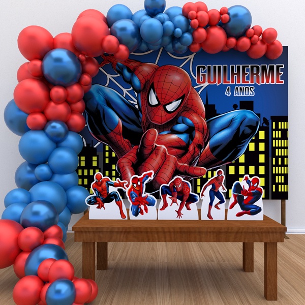 Kit Ouro Personalizado Festa Aniversário Homem Aranha 1 Decoração Cenários