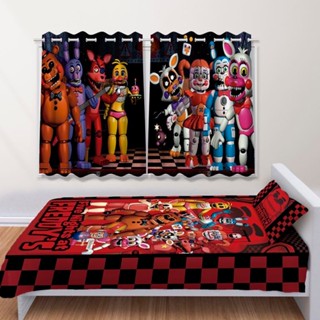 Kit Jogo de Quarto Infantil Cortina Jogo Lençol Cobre Leito Five Nights at Freddy’s
