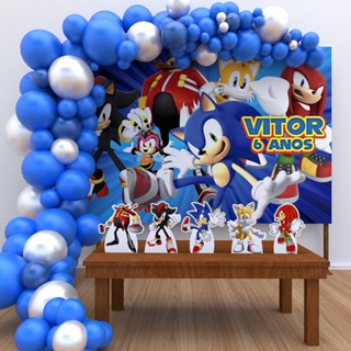 Kit Ouro Personalizado Festa Aniversário Sonic 3 Decoração Cenários em Oferta na Shopee