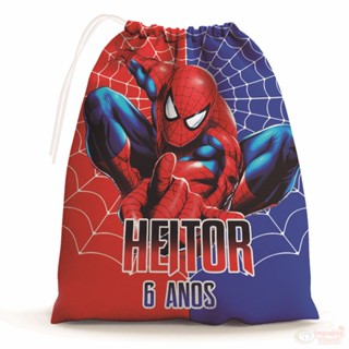 30 Sacolinhas Surpresa Personalizada Tecido Homem Aranha 2 (15x20)