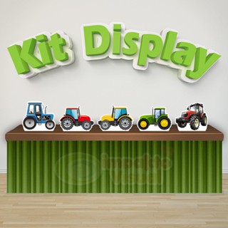 Kit 5 Displays De Mesa Festa Decoração Infantil Trator