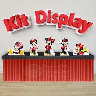 Kit 5 Displays De Mesa Festa Decoração Infantil Minnie Vermelho Vermelha