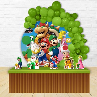 Kit Festa Painel Redondo Decoração Super Mario