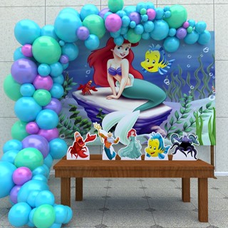 Festa Aniversário Ariel Decoração Cenário Kit Ouro