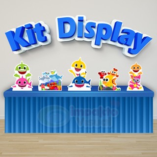 Kit 5 Displays De Mesa Festa Decoração Infantil Baby Shark Pinkfong em Oferta na Shopee
