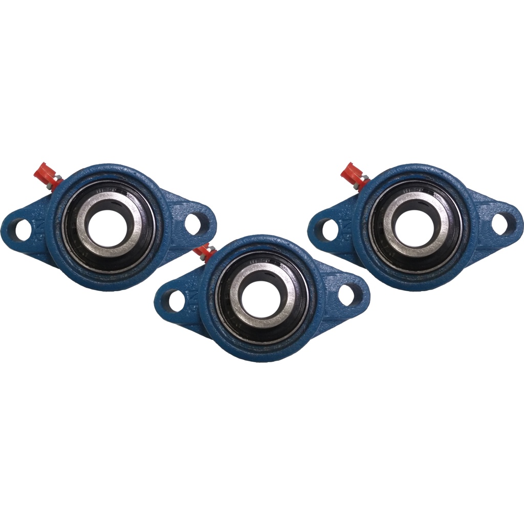 03 Kits Mancal Flangeado com Rolamento UCFL 204 Para Eixo de 20mm