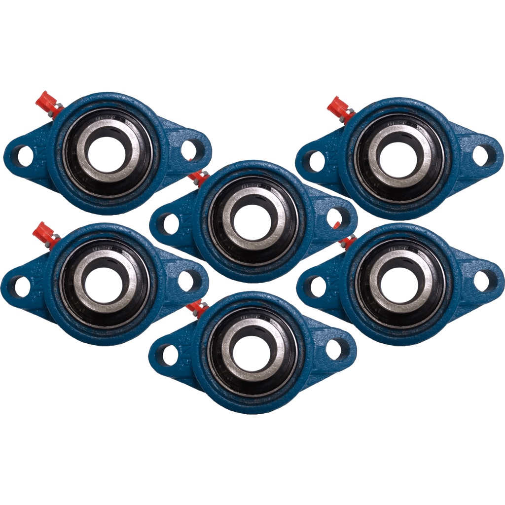 06 Kits Mancal Flangeado com Rolamento UCFL 209 Para Eixo de 45mm