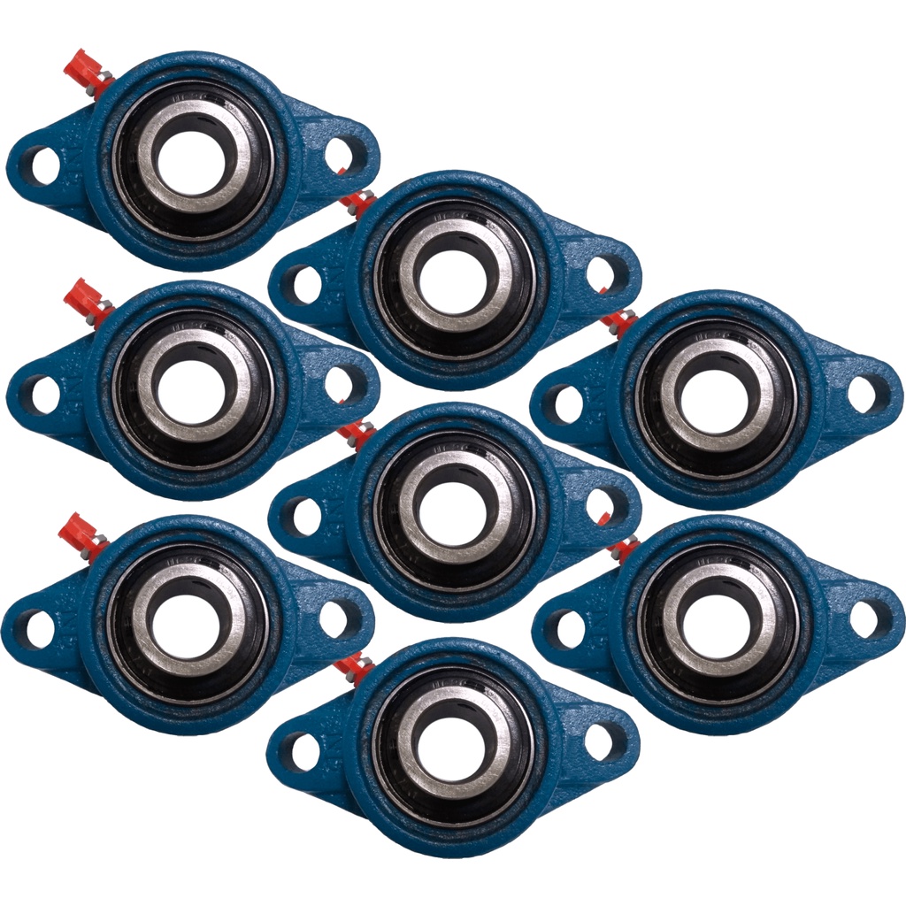 08 Kits Mancal Flangeado com Rolamento UCFL 204 Para Eixo de 20mm