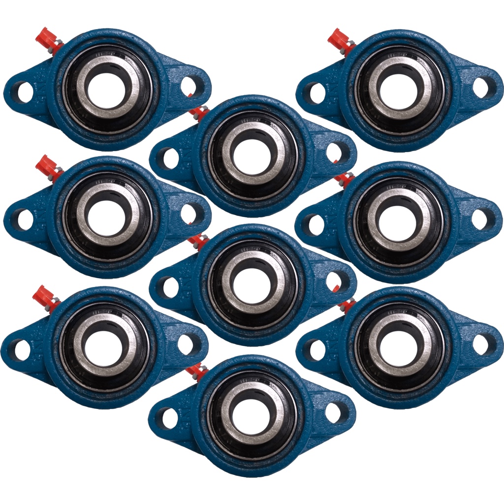 09 Kits Mancal Flangeado com Rolamento UCFL 204 Para Eixo de 20mm