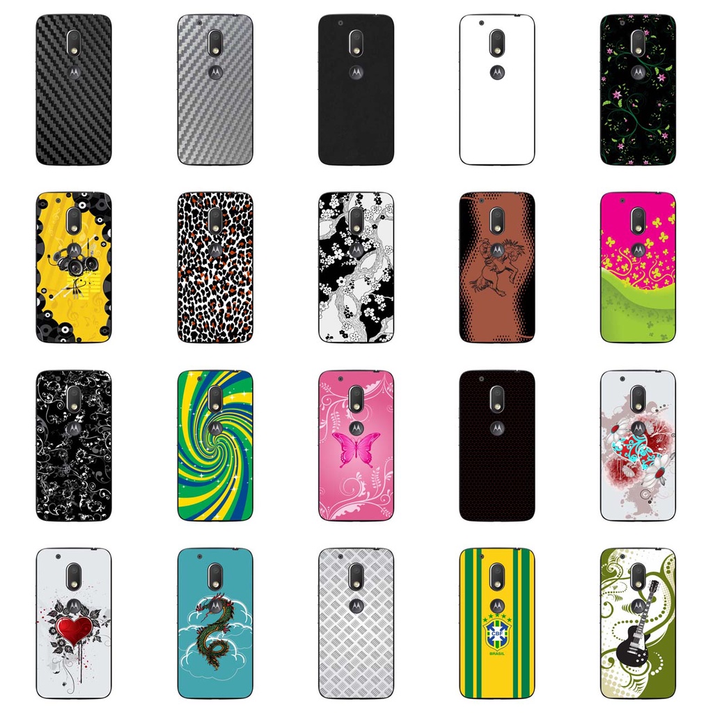 Capa Adesivo Skin349 a 368 Verso Para Motorola Moto G4 Play (2016)