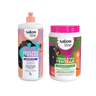 Kit de Cremes para Pentear Salon Line 1 Litro | Super Leve e Definição Intensa