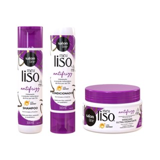 Kit com Shampoo + Condicionador e Máscara Meu Liso Antifrizz