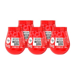 Kit com 5 máscara de hidratação Matizadora #todecacho Vermelhão do Poder Salon Line 500g