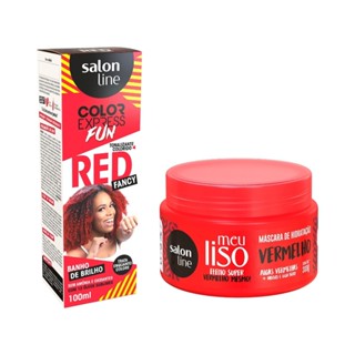 Kit Meu Liso Super vermelho com Color Express Fun Fancy Red