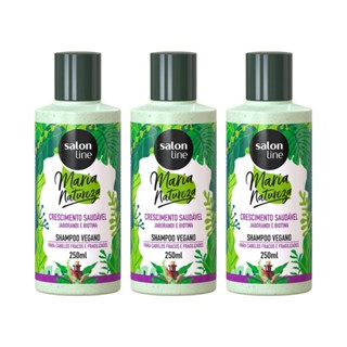 Kit com 3 Shampoos Maria Natureza Crescimento Saudável Salon Line