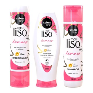 Kit com Shampoo + Condicionador + Defizantre Meu Liso Demais Salon Line