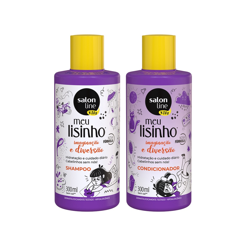 Kit Kids Shampoo e Condicionador Meu Lisinho Salada de Frutas Salon Line