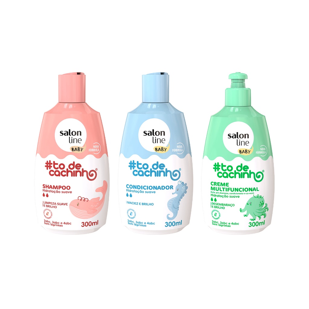 Kit Baby Shampoo + Condicionador + Creme #Todecachinho Salon Line