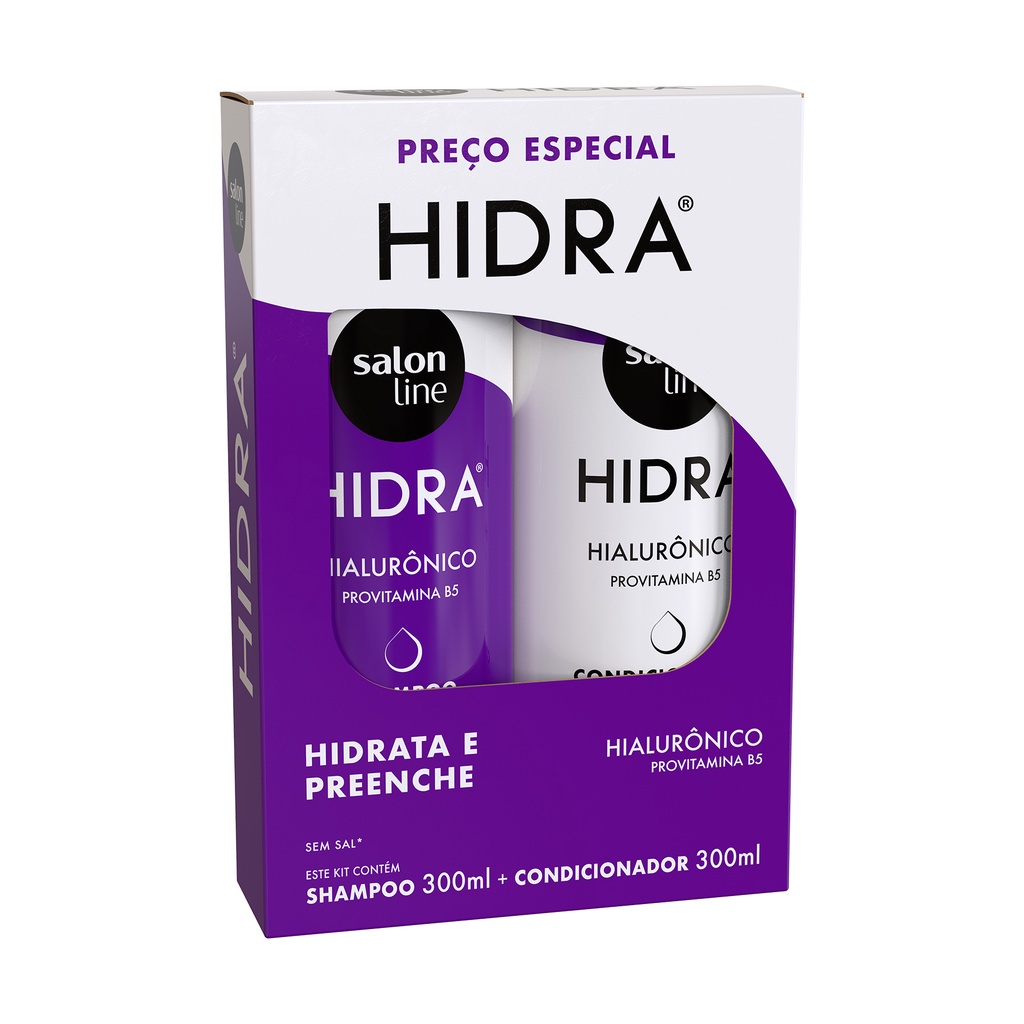 Kit Shampoo e Condicionador Hidra Hialurônico Salon Line 300ml