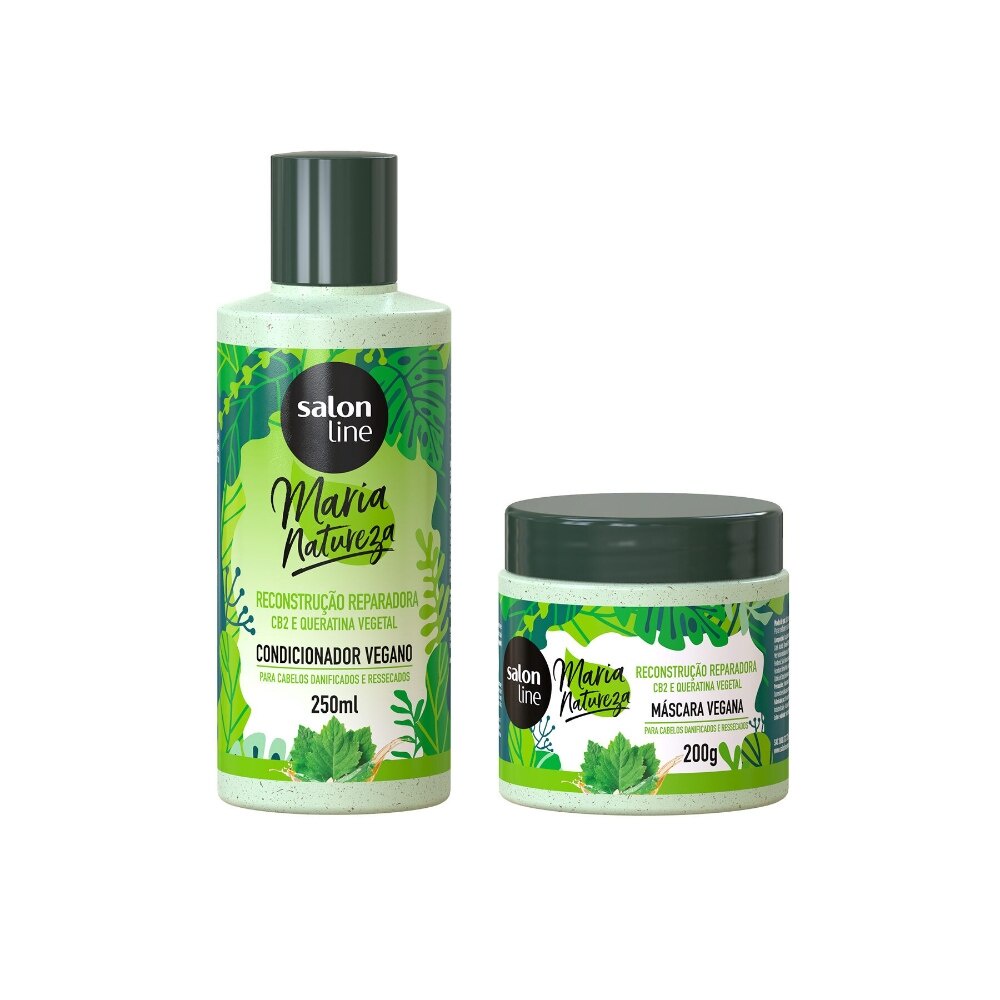 Kit com Condicionador + Máscara Maria Natureza Reconstrução Reparadora Salon Line