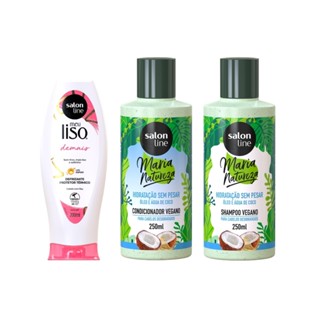 Kit Finalização cabelos lisos Maria Natureza + Defrizante Meu Liso Demais Salon Line