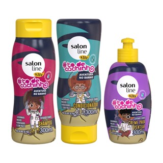 Kit #todecachinho Kids com Creme para Pentear Ondulados Salon Line