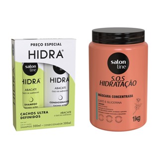 Kit Hidra Cachos Ultra Definidos + Máscara SOS Hidratação Cachos e Crespos