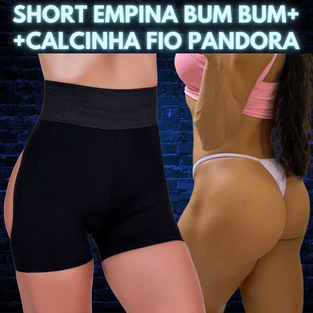 KIT SHORT MODELADOR LEVANTA BUMBUM + CALCINHA FIO SEXY