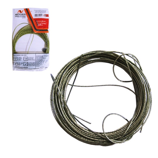 Corda De Aco Revestido 10 Metros C/Pvc Slim P/Varal 10 Mts 2011/002 Art Varal