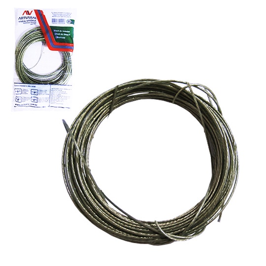 Corda De Aco Revestido C/Pvc Slim P/Varal 15 Mts 2028/003 Art Varal