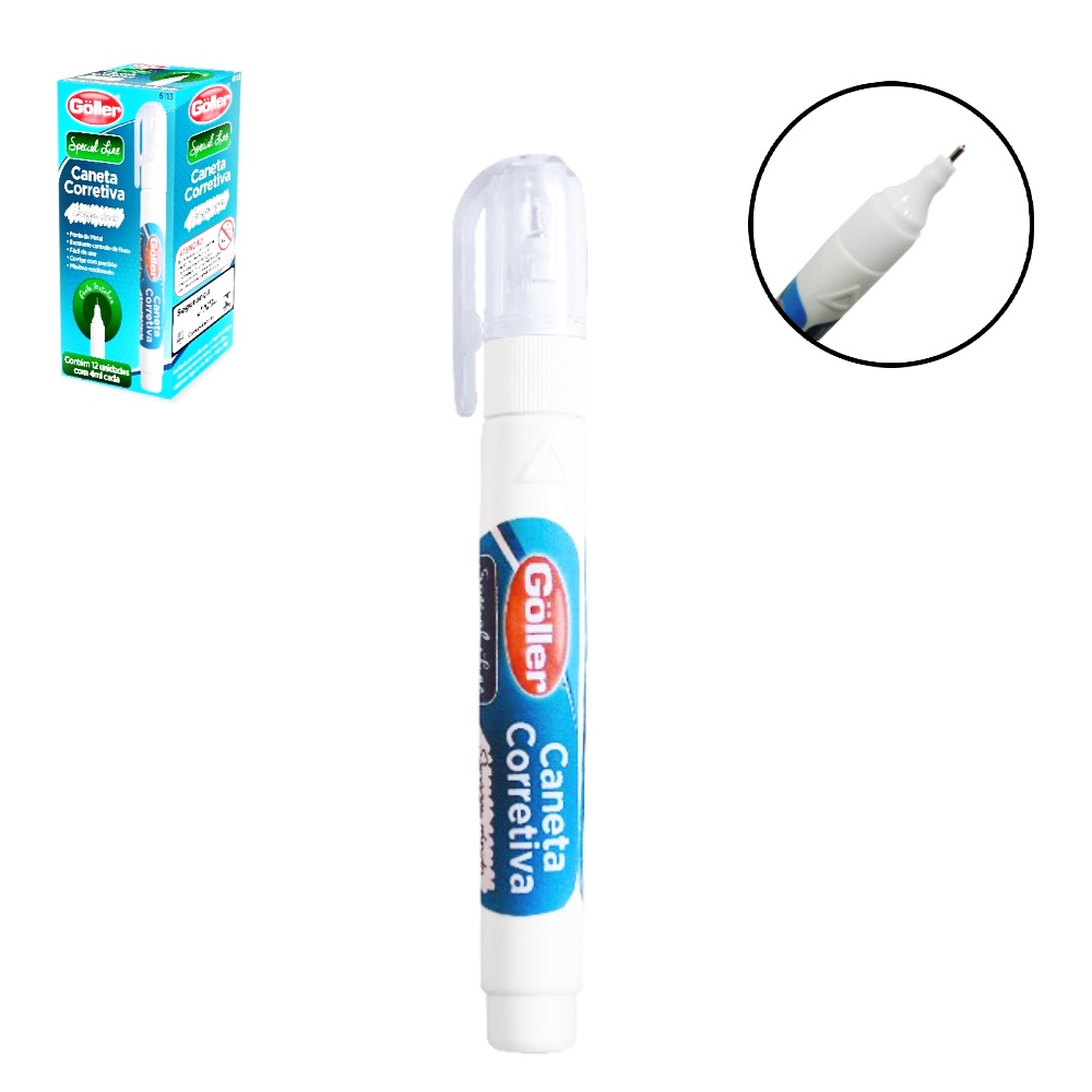 5 Caneta Corretiva Corretivo Branquinho Special Line 4 ML Secagem Rapida Daiwa Goller