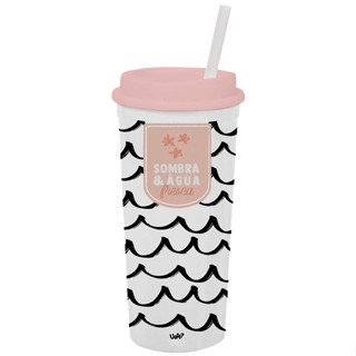 COPO CANUDO SLIM - FRASES CORES E AMORES AGUA FRESCA