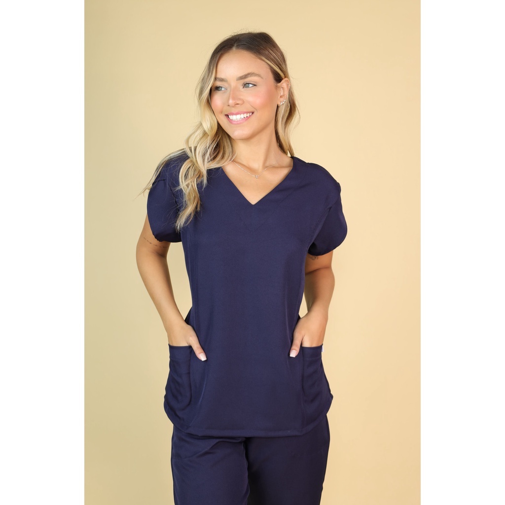 Scrub BLUSA Pijama Cirurgico Uniforme Feminino Gabardine
