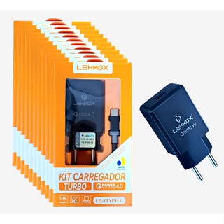 Kit 10 Carregador Turbo QC 4.0 30W para Tipo-c Lehmox em Oferta na Shopee