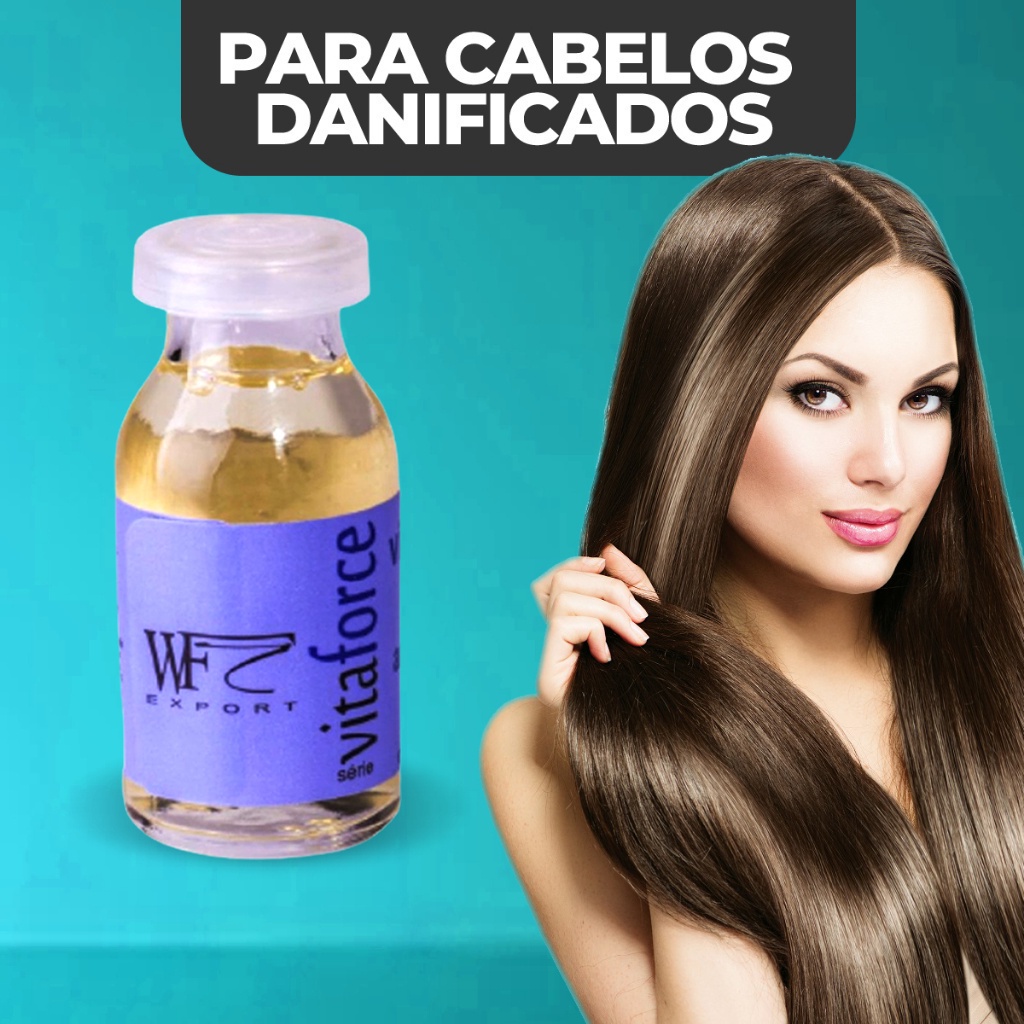 Vitamina para Cabelos Ampola 12ML Vitaforce Cabelos com Queda Fragilizados Quebradiços Danificados Pós Progressivas e Relaxamento Anti QuebraWF