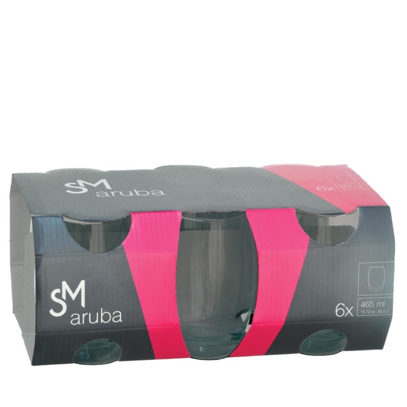 SM ARUBA JG C/ 6 COPO LONG DRINK 465 ML CINZA