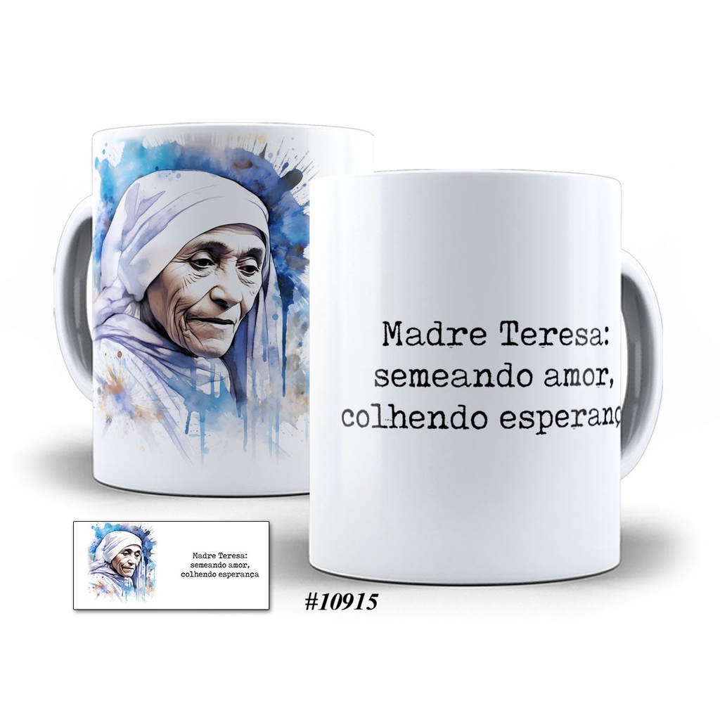 Caneca madre teresa semeando amor colhend esperança Religião Personalizada