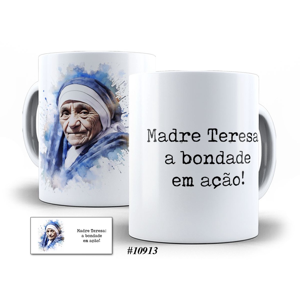 Caneca Madre Teresa bondaçe em ação Religião Personalizada