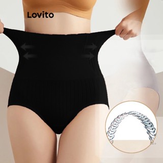 Lovito Calcinhas Modeladoras Simples E Casuais Para Mulheres LNA16232 (Cáqui Claro/Preto)