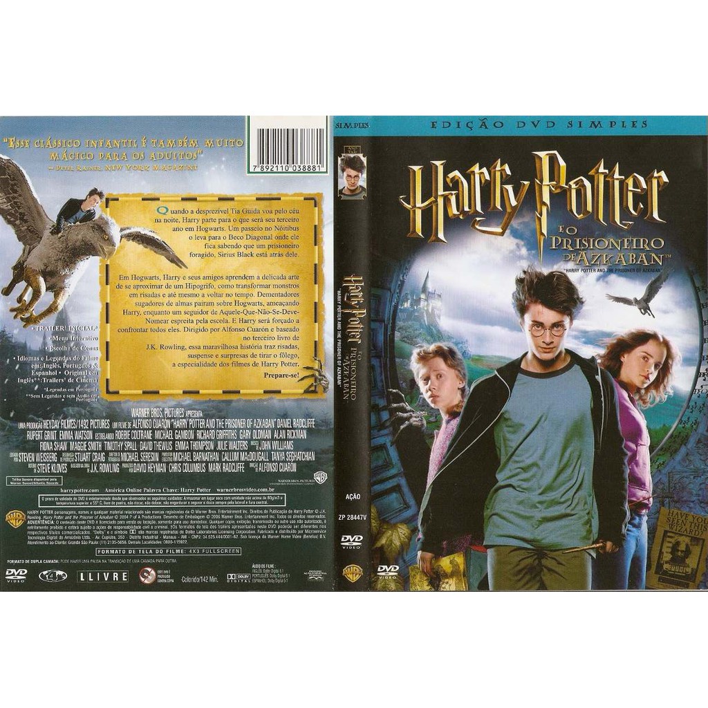Dvd Harry Potter E O Prisioneiro De Azkban, Ação, Original