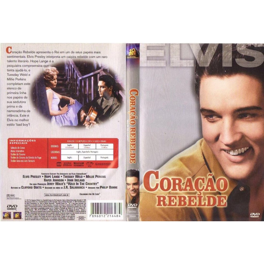 Dvd Coração Rebelde, Elvis Presley, Drama, Original
