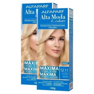 Kit 2X Tintura Creme Alta Moda Alfaparf Louro Platina Cinza Intenso 12.11