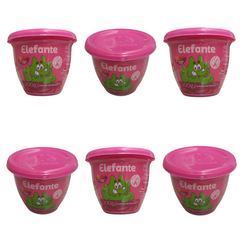 Kit 6 Extrato de Tomate Elefante Edição Outubro Rosa 300g