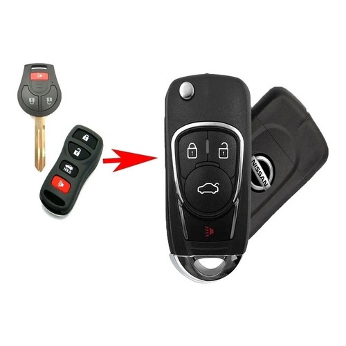 Chave Nissan Tiida March Versa Canivete Completa + Chip