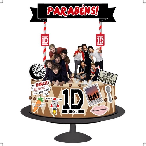 Topo De Bolo Topper De Bolo Aniversário One Direction