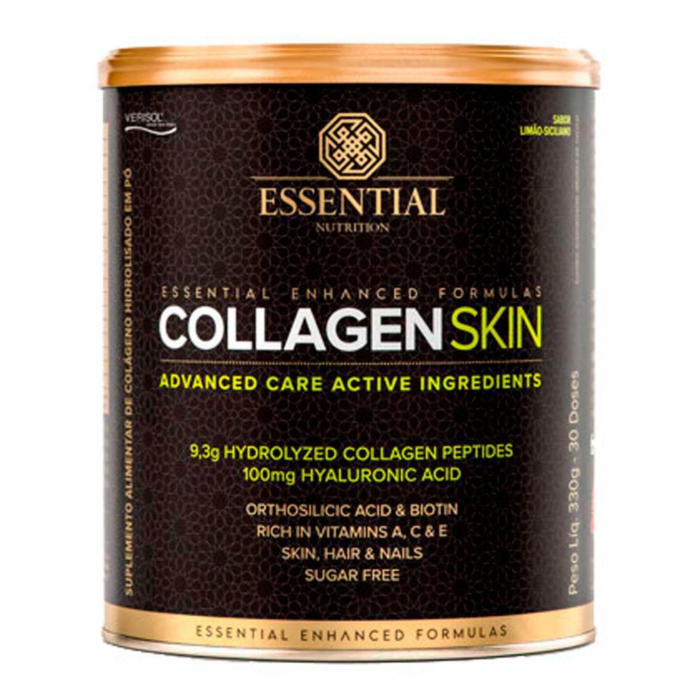 Colágeno Collagen Skin Limão-Siliciano Essential Nutrition 330g