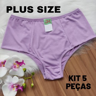 kit 5 calcinha plus size e regular compressão na pala lateral dupla e larga lingerie confortável (5 PAULA)