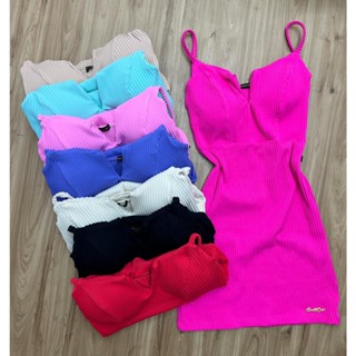 vestido canelado curto 3D pimenta doce original