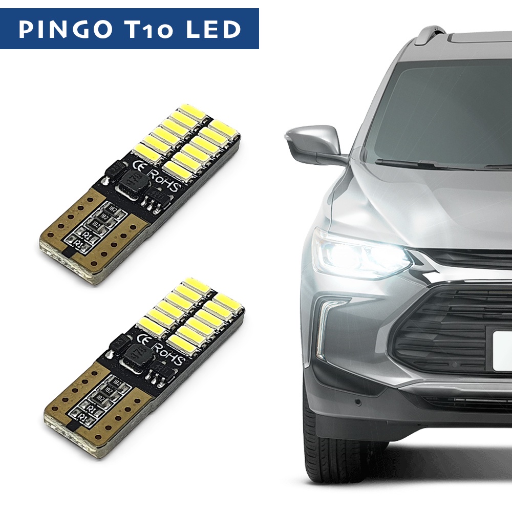 Kit Par de Lâmpadas T10 Pingo Led Canbus Branco Lanterna Subaru Outback 2006 2007 2008 2009Meia Luz Farolete Canceller