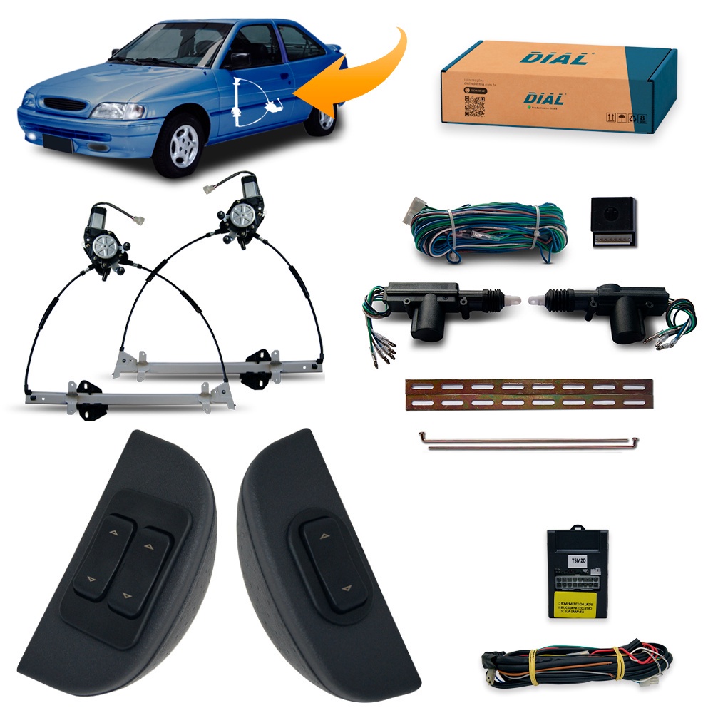 Kit Vidro Eletrico+Trava Escort Sapao Logus Pointer 2P Intel